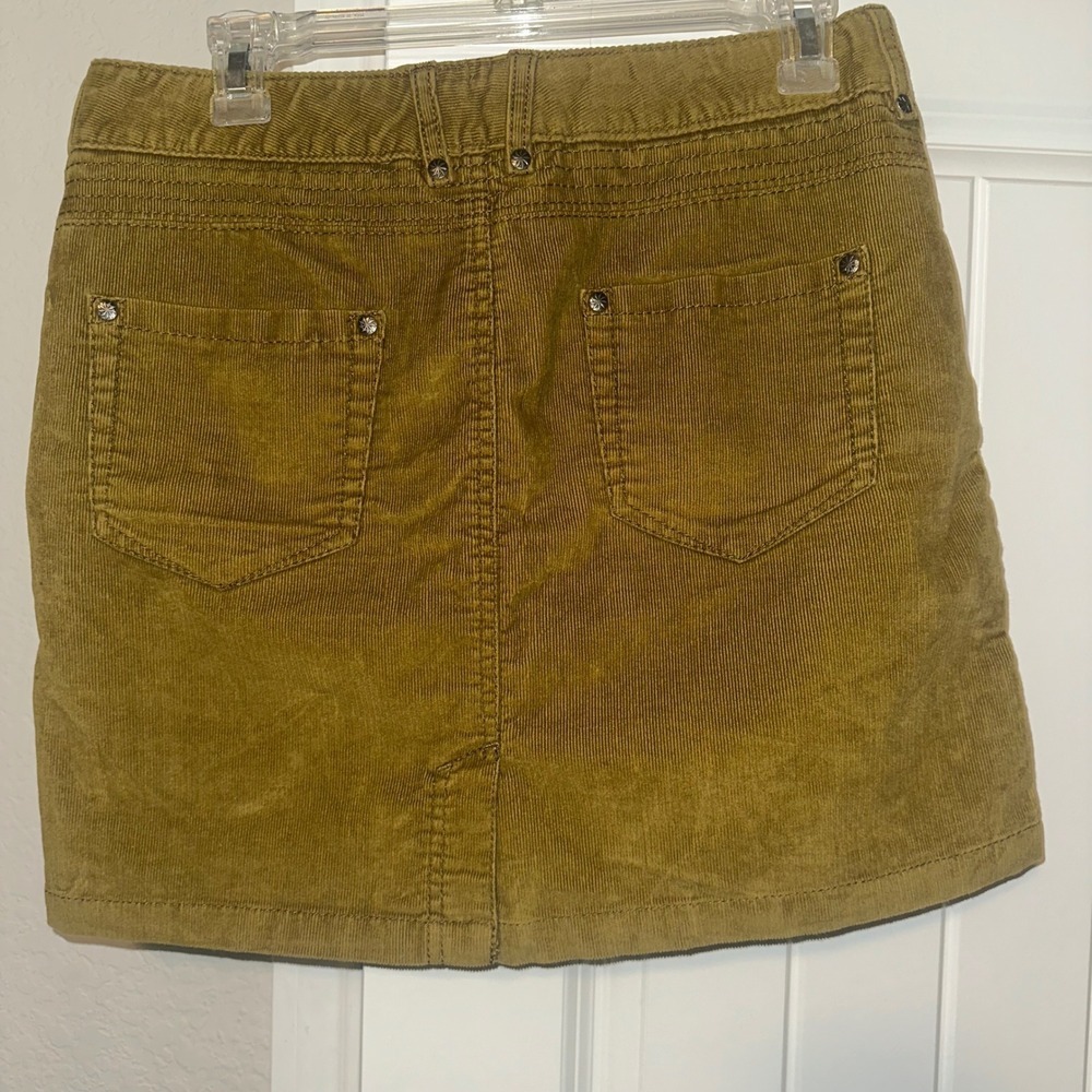 Athleta Kaleidoscope Old Gold‎ Corduroy Mini Skirt Size 4 Spring Summer Vacation - Picture 2 of 9